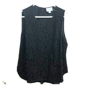 Black sleeveless blouse